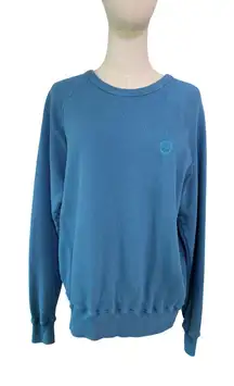 Big Bud Press Teal Blue Cotton Crewneck Sweatshirt XS Made In Los Angeles