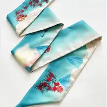 Two Christmas Print Thin Scarves / Hair Bands / Scarves - #180