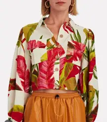 FARM RIO Spring Forest Shirt Button Down Long Sleeve SIZE XS NWT