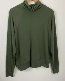 Prana Women Olive Green Sol Protect TurtleNeck Long Sleeve Top Size M