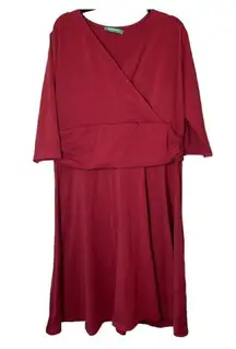 Kimmery  Dark Red Midi Dress 2XL NWOT Jersey Knit