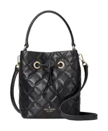 Kate spade Natalia small quilted black leather bucket bag crossbody