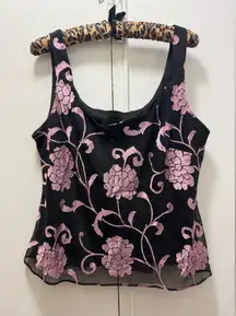 Alex Evenings Y2K Top Blouse Burnout Flowers XL