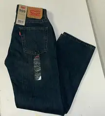 Levi’s 505 straight-fit jean loose in hip & thigh blue jeans