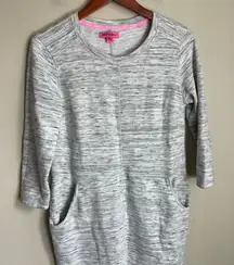 Betsey‎ Johnson Terry Knit Sweatshirt Dress Heathered Grey Size Small