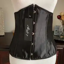 Alivila.Y Fashion Sexy Satin Vintage Underbust Waist Training Corset Black 3XL.