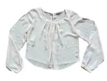 BCBGeneration Sheer Womens Long Sleeve Blouse Top S Summer Romantic Feminine