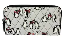 Vera Bradley Playful Penguins Fabric RFID Georgia Wallet