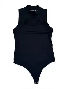 Abercrombie & Fitch Soft A&F Collection Cutout Mock Neck Bodysuit | Black | M