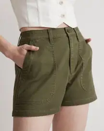 Madewell The Curvy Perfect Fatigue Short Green High Rise Size 26 Chino Cargo