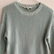 Loft Mint Green Cableknit Crewneck Sweater, Size Small