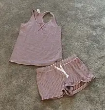 Calvin Klein Red White Striped Tank & Shorts Pajama Set SIZE S