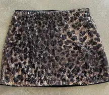 Sequin Leopard Mini Skirt