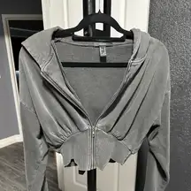 Forever 21 Charcoal colored cropped zip up jacket