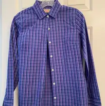 Penguin Blue-Purple Long Sleeve plaid Button up Shirt S