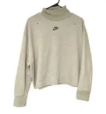 Nike Grey Sportswear Tech Fleece Womens Small Oversized Turtleneck Sweatshirt