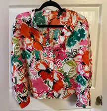 Entro small/medium Floral Button-Up Blouse
