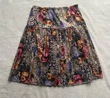 Vintage Girly Garden Floral Colorful Midi Skirt