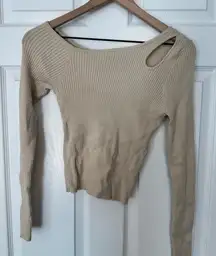Noisy May Long Sleeve asymmetric ribbed blouse size L NWT
