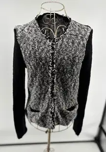 Donna Karen Black Hook & Eye cotton Blend sweater Cardigan Women’s Size XS