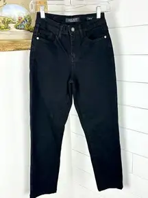 Judy Blue Boyfriend Fit Jeans Size 0/24 Black Stretch Non Distressed Mid Rise