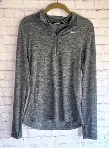 Nike Dri-Fit‎ Heather Gray Quarter-Zip Athletic Running Pullover Woman’s Size XS