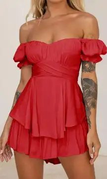 red mini dress romper