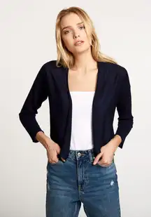 autumn cashmere Easy Crop Cardigan in Navy