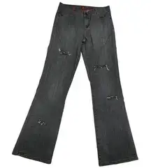 Sasson Ooh La La Bootcut Boogie Jeans Distressed Black Women's Size 8