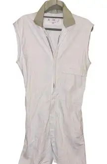 FG‎ Euclid vintage cotton Sleeveless Zip Unionsuit romper white size 36