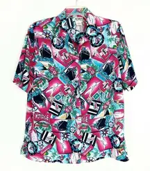 Vintage Pink Travel Vacation Themed Hawaiian Shirt