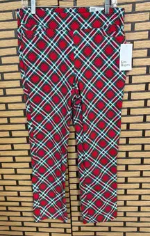 Kim Rogers Red Plaid Pull On‎ Dress Pants Size 10PS