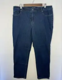 Women’s size 16W‎ blue high rise straight leg stretch denim 38x28