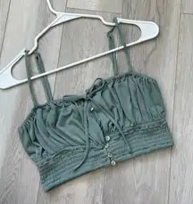 Privacy Please Tank crop milkmaid womens Green (small) party going out summer