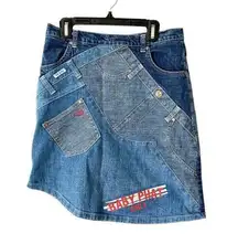 Vintage Asymmetrical Baby Phat Girlz Denim Patchwork Skirt size medium