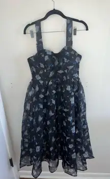 Lulus Midi Black Floral Dress