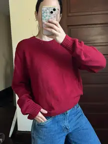 Red Knit Fisherman’s Sweater