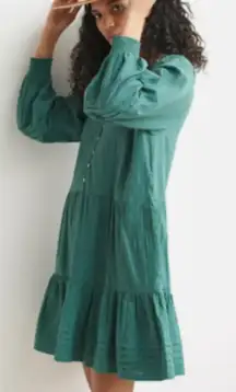 Anthropologie Carrie Tiered Tunic dress in dark green