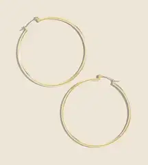 J Crew Antique Gold Hoop Earrings Maximalist Lightweight Style G3478