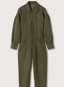 MANGO Women's Long Denim Jumpsuit