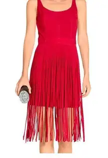 NEW Lioness Red Suede fringe Romper M