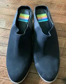 Stella Chase heeled snakeskin 10 black Anthropologie clogs