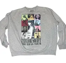 Taylor Swift “The Eras Tour” Graphic Crewneck Sweatshirt – Size Large – Gray 