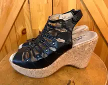 JBU Lillian Black Wedge Sandal Size 6.5M