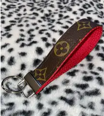 Repurposed Upcycled Keychain Wristlet Keyring Key Fob 