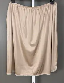 Vintage Vassarette Half Slip Plus Size 3X 48 11-822 Beige Nylon Tan Lace Slit