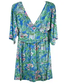 Lilly Pulitzer M Parigi Skort Romper in Boca Blue Medium Beneath the Bougainvil
