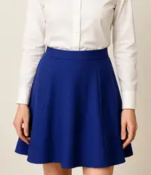 NWT Rebecca Taylor Ribbed Knit Skirt High Waist Full Circle Skater M Cobalt Blue