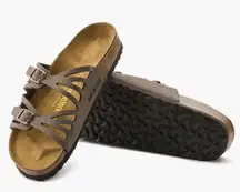 Birkenstock Granada Mocha Birkibuc Sandal Strappy Cushion Support Cork Slide On