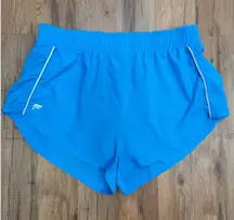 Fabletics Blue Running Shorts Women's M Lined Athletic Quick-Dry Split Hem